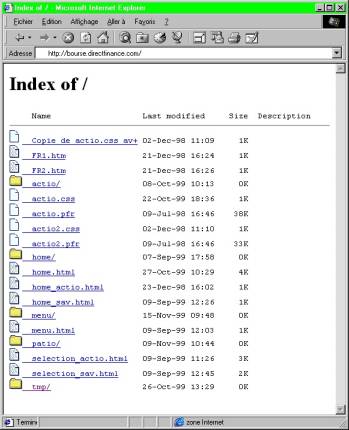 La racine du serveur dvoile...(26431 octets)
