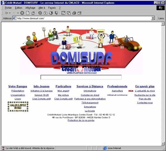 La page d'accueil de Domisurf (31256 octets)