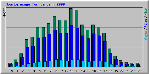 Hourly usage for January 2000