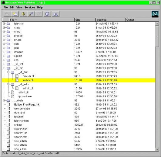 Applet Java de mise  jour  distance (147983 octets)
